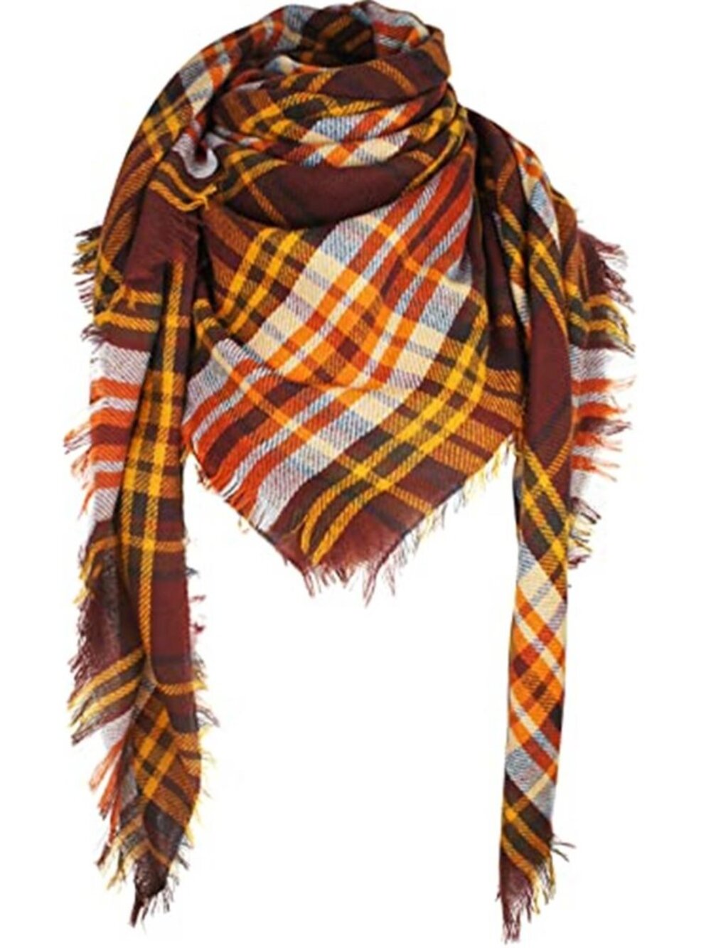 Plaid Fall Winter Blanket Scarf for Women